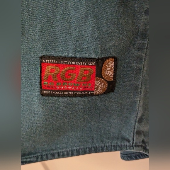 RGB Browns Trade Mark Vintage Teal Denim & Aztec Print Button Up - Picture 6 of 12
